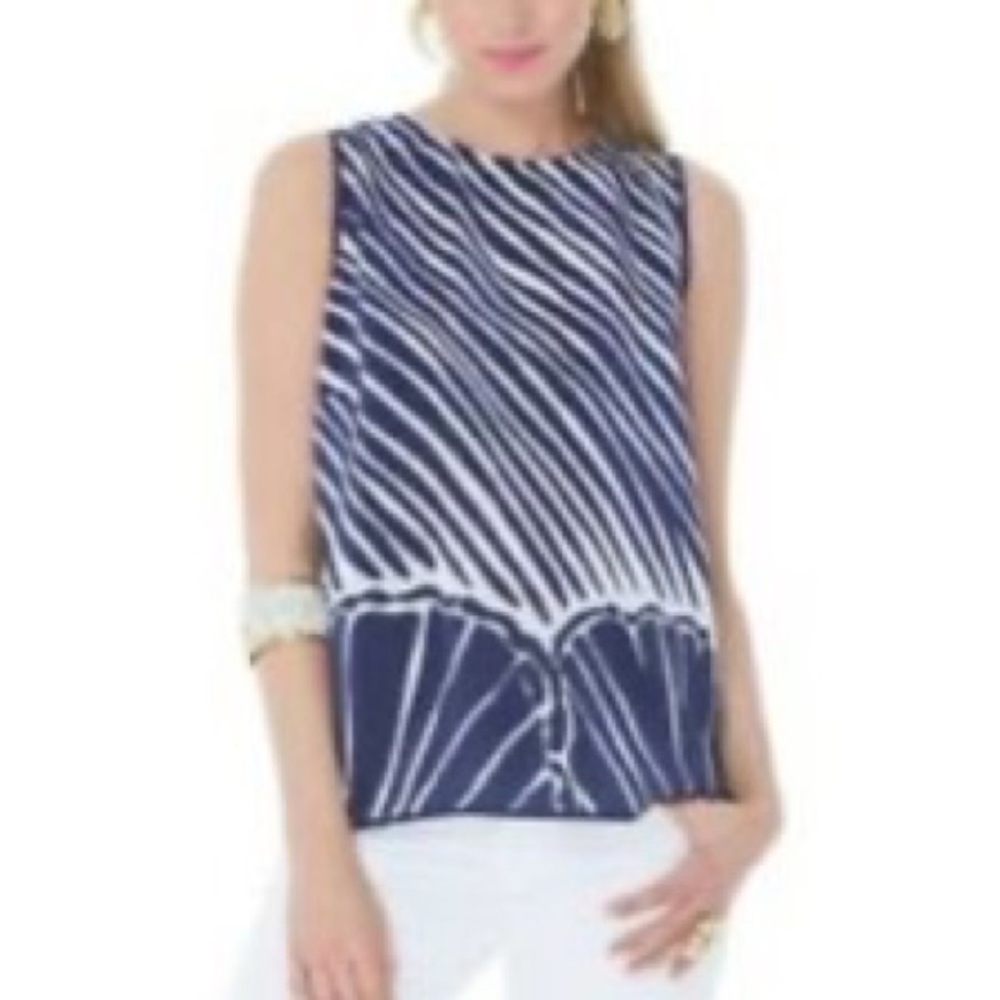 NWT Lilly Pulitzer silk Iona Shell XS Bright Navy